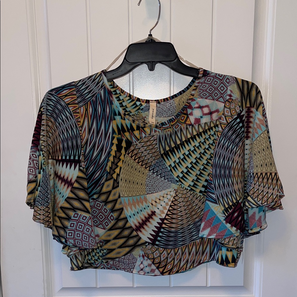 Tyche Colorful Patterned Crop Top